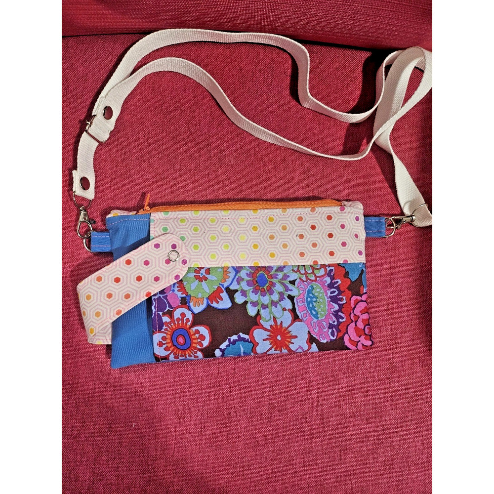 Handmade Upcycled Crossbody Bag With Zipper Closure And Removable Adjustable...